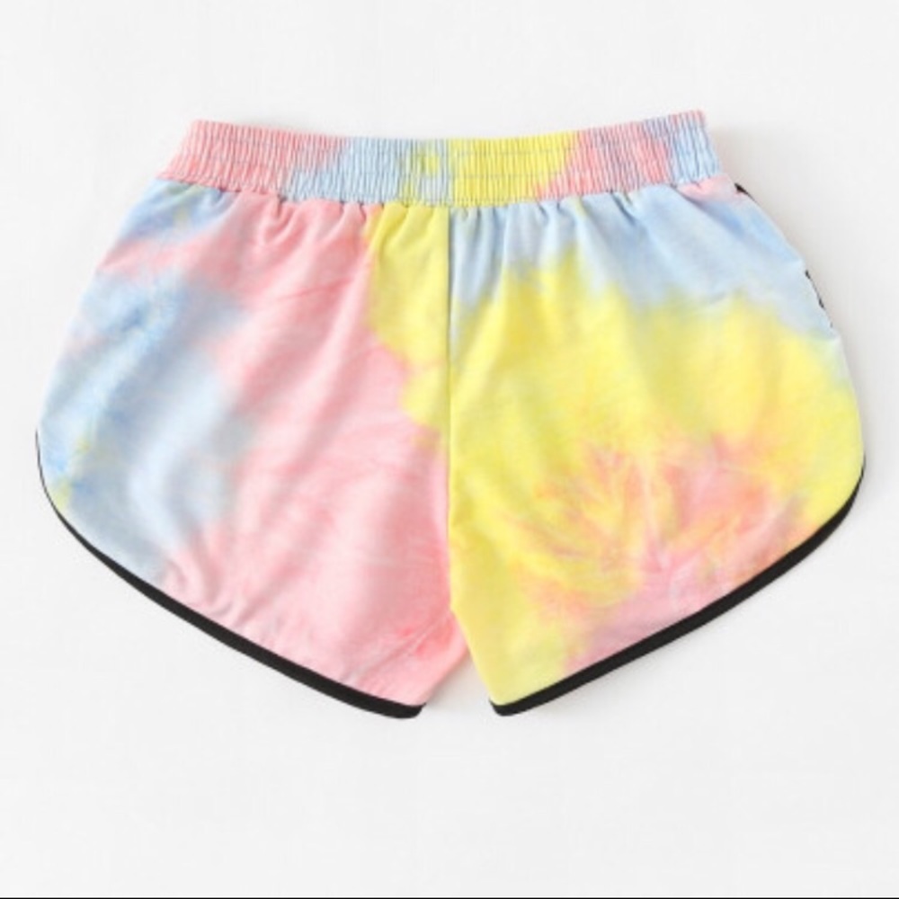 🌈 Hippy Pastel Elastic Waist Lounge Shorts - Picture 2 of 2